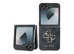 Guess Guhczf64Gmggr Z Flip6 F741Czarny/Pelle Nera 4G Logo In Metallo