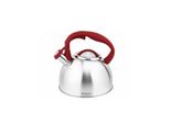 Bollitore Flute Michelino Da 2,5 Litri In Acciaio Inox Adatto A Tutti I Tipi Di Cucina Rosso