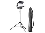 Walimex Pro Led Sirius 160 Bi Colour Set Di Luci D'area Con Treppiede Per Lampada, Luce D'area 65 W, Luce Video Dimmerabile In Continuo 3000-5600 K, Stativo Per Lampada 90-260 Cm Con Ammortizzazione A Molla