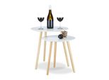 Relaxdays 10020985_49 Relaxdays Beistelltische-Set Holz Weiß