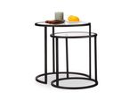 Relaxdays 10024573_0 Relaxdays Beistelltische-Set Glas Schwarz