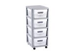 Curver Infinity Scaffale Su Ruote 4X11L Traforato Grigio/Bianco