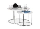 Relaxdays 10022595_0 Relaxdays Beistelltische-Set Weiß Rund