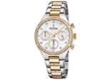 Festina F20402-1 Cyrkonie Orologio Da Donna Argento