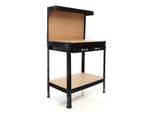 Banco Da Lavoro Wiltec 800 X 500 X 1400 Mm Con Parete Forata, Banco Portautensili Con Struttura In Acciaio, Tavolo Da Lavoro Con Piano In Mdf, Banco Da Lavoro Con Ganci Di Sospensione