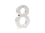 Numero Civico Wiltec 8 Numero Civico In Acciaio Inox Color Argento Con Moderno Design 3D, Altezza 20 Cm, Carattere Arial, Resistente Alla Ruggine E Agli Agenti Atmosferici, Con Materiale Di Montaggio