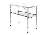 Tavolo Da Campeggio Toboli Bianco 80X40Cm Regolabile In Altezza A 31/45/56/70 Cm Tavolo Pieghevole In Alluminio Tavolo Pieghevole Da Esterno Per Campeggio, Giardino E Balcone, Tavolo Da Campeggio Pieghevole