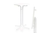 Tavolo Bistrot Pieghevole Toboli In Bianco Ø80Cm Tavolo Bar Rotondo Tavolo Pieghevole Da Interno/Esterno Alto 110Cm