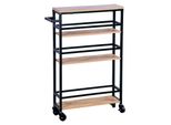 Kesper Scaffale Su Ruote 81 X 15 X 50 Cm Bambù/Metallo 27842