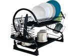 Porta Stoviglie Piccolo Per Il Bancone Della Cucina Del Campeggio Camper Con Piatti Bicchieri Tazze Posate Nero 24634