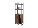 BüCherregal MCW-A27, Regal Standregal Wohnregal, Staufach Mit TüR 165X55Cm 3D-Struktur Wildeiche-Optik