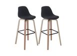 2Er-Set Barhocker MCW-A89, Barstuhl Tresenhocker Mit Lehne ~ Textil, Dunkelgrau