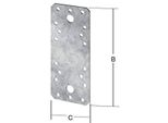 Connettore Piatto L.136Mm L.55Mm P.2,5Mm Sta Grezzo Zincato Sendzimir Vormann