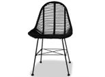 Vidaxl Sedie Da Pranzo 4 Pz. Rattan Naturale Nero