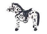 Vidaxl Cavallo Di Peluche In Piedi Bianco E Nero Xxl