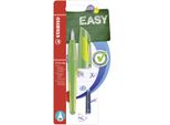 Stilografica Per La Scuola Con Pennino Standard M - Stabilo Easybuddy In Lime/Verde - Colore Di Scrittura Blu (Cancellabile) - Penna Singola - Cartuccia Inclusa
