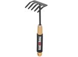 Kotarbau® Rastrello Piccolo In Acciaio Con Manico In Legno Rastrello Da Giardino Rastrello Per Foglie 30 Cm