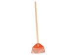 Kotarbau® Rastrello Per Bambini Rastrello Per Foglie In Plastica Manico In Legno 65 Cm Arancione