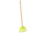 Kotarbau® Rastrello Per Bambini Rastrello Per Foglie In Plastica Manico In Legno 65 Cm Verde