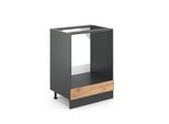 Vicco Mobile Per Forno Da Incasso R-Line, 60 Cm , Pt Rovere, Quercia Dorata/Antracite