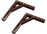 Kotarbau® 2 Pezzi Staffa Pieghevole 200 X 165 Mm Marrone Tutti I Colori Staffa In Acciaio Staffa A Muro Staffe Scaffale Angolare Staffa Supporto Scaffale Staffa Per Carichi Pesanti