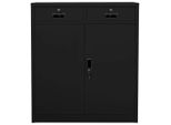 Vidaxl Armadio Per Ufficio Nero 90X40X102 Cm Acciaio
