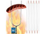 Kotarbau® Set Di 10 Spiedini Per Barbecue 140 Cm Spiedino Per Barbecue Per Grigliate E Falò