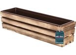 Kotarbau® Fioriera In Legno Brunito Con Inserto In Plastica 60 X 18 X15 Cm Vaso Per Fioriera