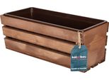 Kotarbau® Fioriera In Legno Marrone Con Inserto In Plastica 40 X 18 X15 Cm Vaso Da Fiori Fioriera
