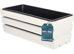 Kotarbau® Fioriera In Legno Bianco Con Inserto In Plastica 40 X 18 X15 Cm Vaso Da Fiori Fioriera