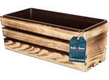 Kotarbau® Fioriera In Legno Bruciato Con Inserto In Plastica 40 X 18 X15 Cm Vaso Per Fioriera
