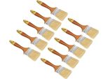 Kotarbau® Set Di 10 Pennelli Piatti Lunghezza Setole 2,5" 63 Mm Pennello Per Smalti Pennello Per Pittori Pennello In Legno Laccato Per Lavori Di Ristrutturazione"