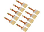 Kotarbau® Set Di 10 Pennelli Piatti 3,5 Setole Lunghezza 90 Mm Pennello Per Smalti Pennello Per Pittori Pennello In Legno Laccato Per Lavori Di Ristrutturazione