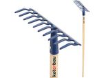 Kotarbau® Rastrello Da Giardino A 10 Denti Con Manico In Legno Attrezzo Da Giardino Per Spazzare Foglie Erba Livellare Il Terreno