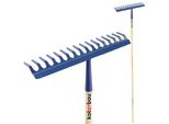 Kotarbau® Rastrello Da Giardino A 16 Denti Con Manico In Legno Attrezzo Da Giardino Per Spazzare Foglie Erba Livellare Il Terreno