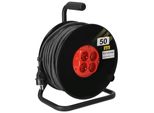 Kotarbau® Cavo Di Prolunga Grande 3X1,5Mm2 50 M Con Tamburo E Interruttore Termico 4 Volte Collegato A Terra Con Cavo In Gomma Supporto In Acciaio L'attrezzatura Perfetta Per La Vostra Cantina