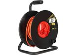 Kotarbau® Avvolgitore Per Cavi Di Prolunga 25M 3X1 H05VV-F Grande Avvolgitore Con Protezione Termica 4 Volte Messa A Terra Supporto In Metallo Utile Per Ogni Casa, Immobile, Officina, Cantiere O Appartamento