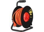 Kotarbau® Avvolgitore Per Cavi Di Prolunga 40M 3X1 H05VV-F Grande Avvolgitore Con Protezione Termica 4 Volte Messa A Terra Supporto In Metallo Utile Per Ogni Casa, Immobile, Officina, Cantiere O Appartamento