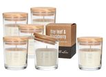 Kotarbau® Set Di 6 Candele In Cera Di Soia Profumate In Barattolo Con Coperchio In Legno Bay Leaf&Blackberry