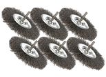 Kotarbau® Set Di 6 Spazzole A Disco Da 120 Mm Con Filo D'acciaio Ondulato A Gambo Tondo Per Trapani