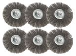 Kotarbau® Set Di 6 Spazzole A Disco 150 Mm Con Albero Rotondo In Filo D'acciaio Ondulato Per Trapani