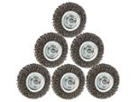 Kotarbau® Set Di 6 Spazzole A Disco Da 50 Mm Con Gambo Rotondo In Acciaio Ondulato Per Trapani