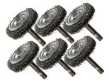 Kotarbau® Set Di 6 Spazzole A Disco Da 40 Mm Con Gambo Rotondo In Filo D'acciaio Ondulato Per Trapani