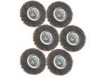 Kotarbau® Set Di 6 Spazzole A Disco Da 80 Mm Con Filo D'acciaio Ondulato A Gambo Tondo Per Trapani