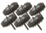 Kotarbau® Set Di 6 Spazzole A Disco Da 60 Mm Con Filo D'acciaio Ondulato A Gambo Tondo Per Trapani