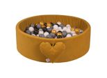 H&F Home Tessile Piscina Di Palline | Piscina Di Palline Per Bambini 98X30Cm | Colore: Velluto Oro | 200 Pezzi ∅ 7Cm Palline Dorate Per Piscina Di Palline.