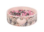 Piscina Di Palline Con Palline | Piscina Di Palline Per Bambini 98X30Cm | Colore: Rosa Chiaro Con Fiori | 200 Pezzi ∅ 7Cm Palline Rosa Per Piscina Di Palline.