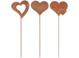 Kotarbau® Ecorost Decorazione Da Giardino Set Di Decorazioni In Acciaio Inox Da Inserire Nel Giardino Cuori Di Ruggine Figure Di Spine Da Giardino Decorazione Da Giardino