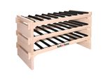Kotarbau® Scaffale Per Vino Con 3 Ripiani Per 24 Bottiglie Scaffale Per Vino In Legno Di Faggio 93 X 48 Cm Scaffale Per Bottiglie Con Montanti In Acciaio Scaffale Per Bottiglie Di Vino Robusto Scaffale In Legno 8 Bottiglie Per Ripiano Armadio Per Bottiglie Di Vino