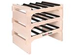 Kotarbau® Portabottiglie Con 3 Ripiani Per 12 Bottiglie Portabottiglie In Legno Di Faggio 53 X 48 Cm Portabottiglie Con Montanti In Acciaio Portabottiglie Per Vino Robusta Rastrelliera In Legno 4 Bottiglie Per Ripiano Armadio Portabottiglie Per Vino